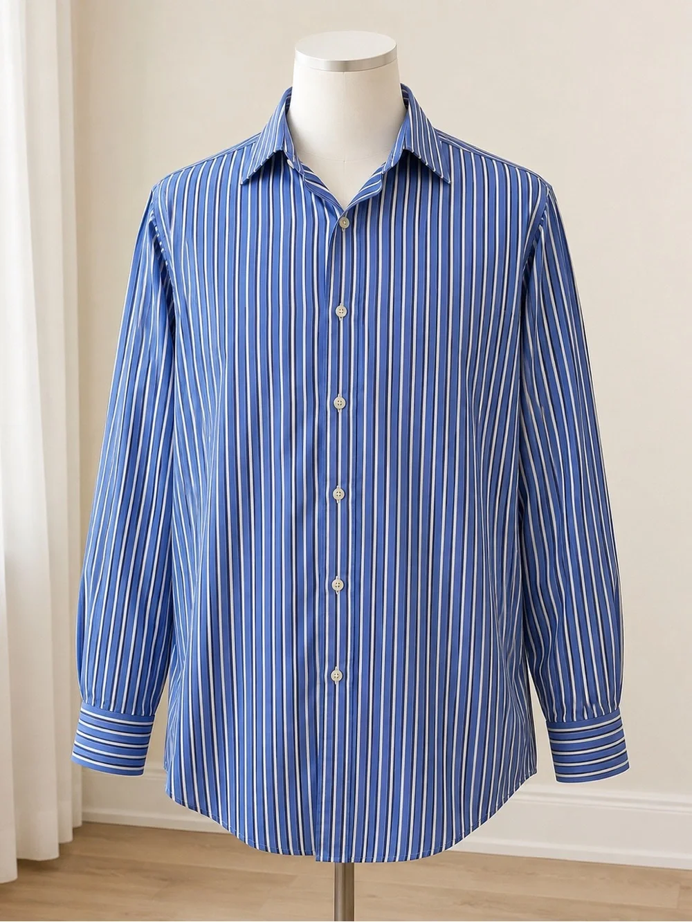 Polo by Ralph Lauren Blue and White Stripe Dress Shirt